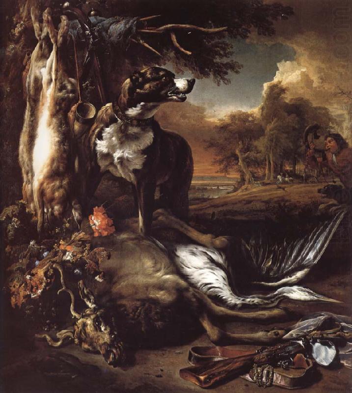 A Deerhound with Dead Game and Implements of the Chase, Jan Weenix